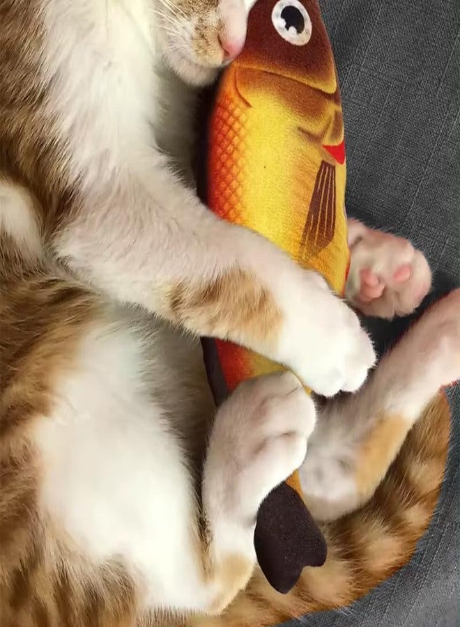 KittuPet لعبة كيتو بيت (قطعة واحدة) محشوة بالنعناع البري، لعبة سمكة قطيفة، لعبة مضغ للقطط، سمكة كرتونية محشوة بالنعناع البري مع جرس في الداخل، ألعاب مضغ تفاعلية للقطط، تمارين تسنين القطط - Image 5